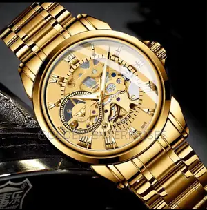 FNGEEN Executive Skeleton Watch, Self-Winding Stainless Steel Watch
