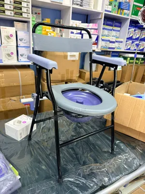 Comfortable Foldable Commode Chair With Backrest and Armrest