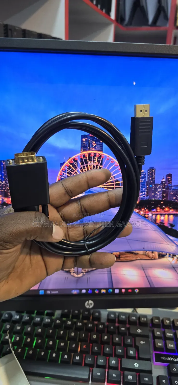 Display Port to Vga Cable 1.8m.