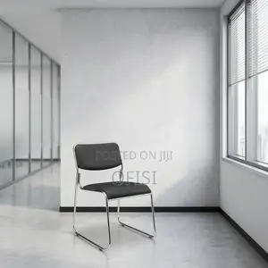 Office Chair; Stackable Chrome Office Visitors Chair