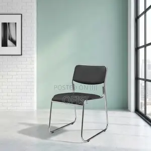 Office Chair; Stackable Chrome Office Visitors Chair