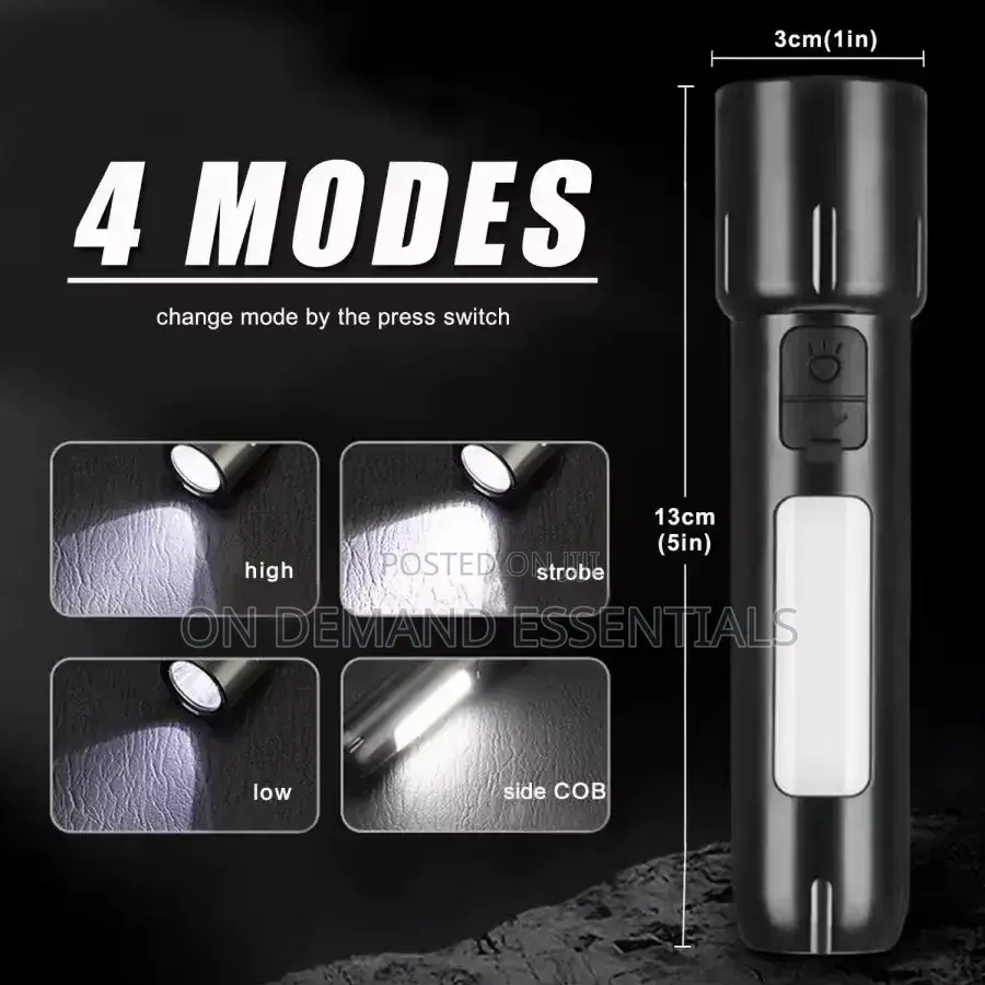 Mini EDC Flashlights USB Rechargeable Torch With 4 Modes