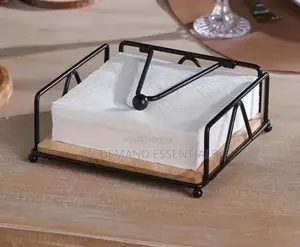 Luxury Metallic Serviette Holder/Napkin Holder With Bamboo Place On