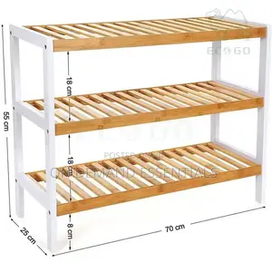 3 Layer Natural Bamboo Shoe Rack/ Storage Organizer