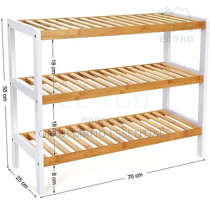3 Layer Natural Bamboo Shoe Rack/ Storage Organizer