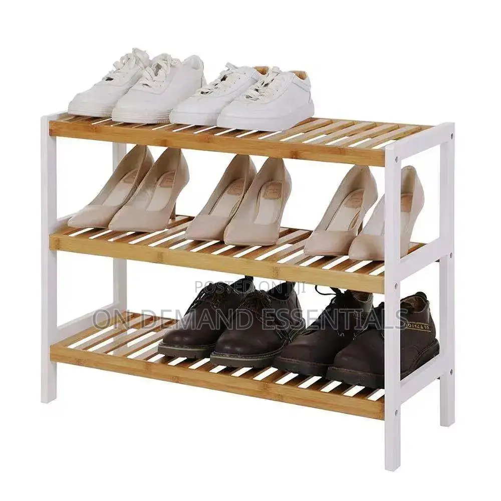 3 Layer Natural Bamboo Shoe Rack/ Storage Organizer
