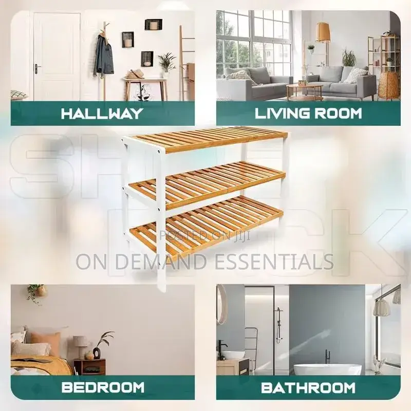 3 Layer Natural Bamboo Shoe Rack/ Storage Organizer