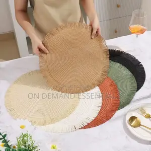 6 PCS Set Nordic Tassel Woven Table Mat