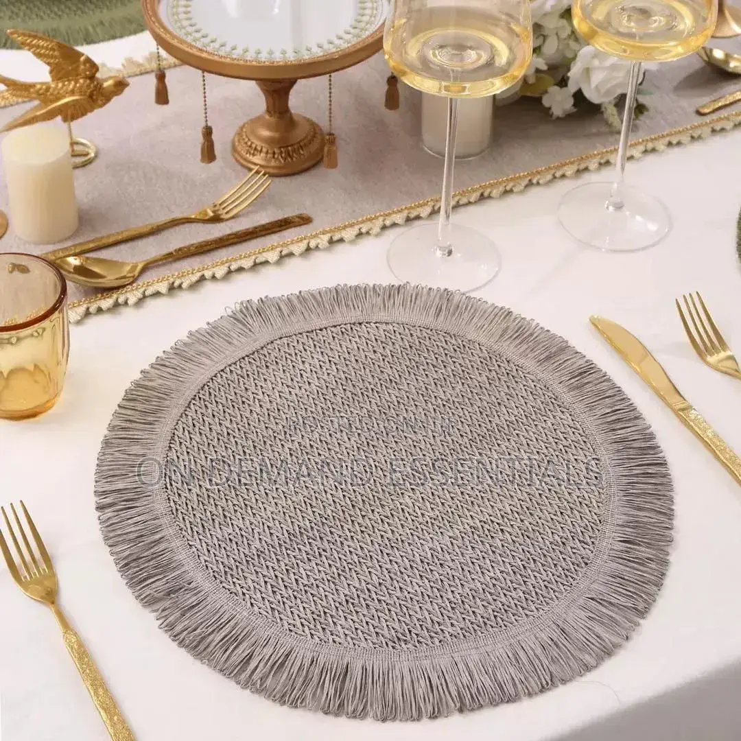 6 PCS Set Nordic Tassel Woven Table Mat