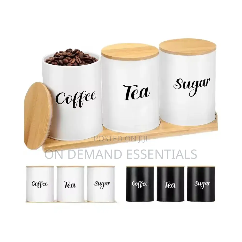 3 PCS Set Airtight Canister With Bamboo Lid