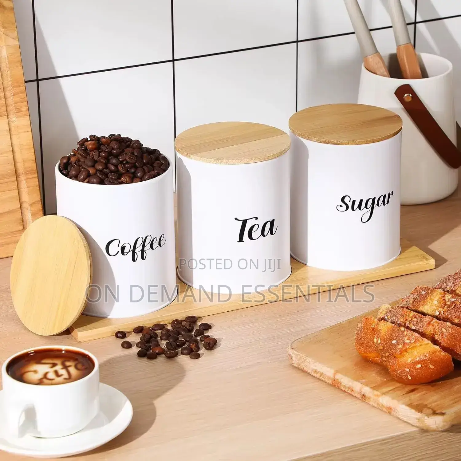 3 PCS Set Airtight Canister With Bamboo Lid