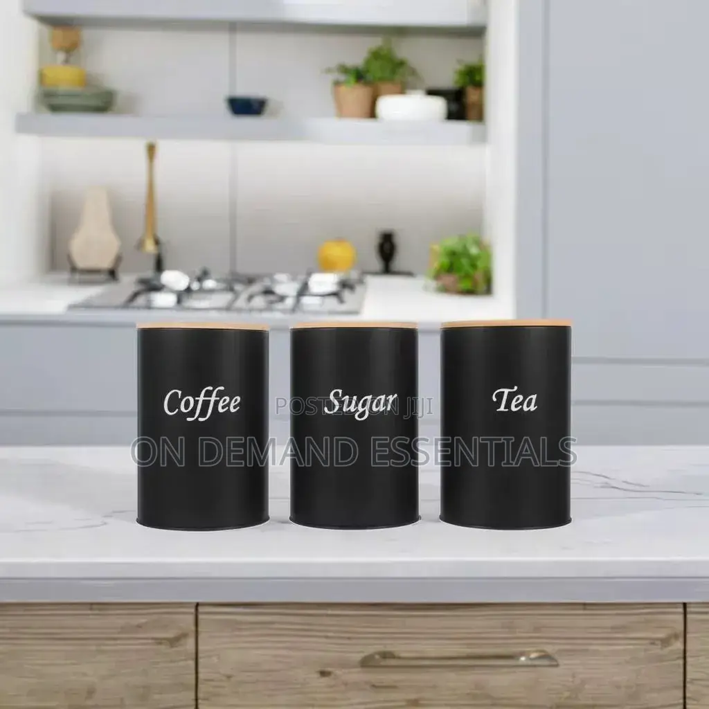 3 PCS Set Airtight Canister With Bamboo Lid