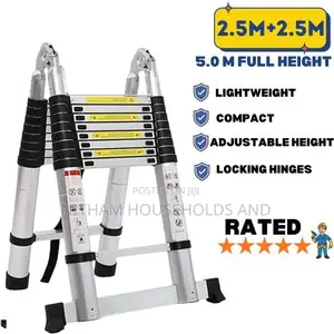 2.2m +2.2. (4.4M) Double Telescopic Aluminium Ladder