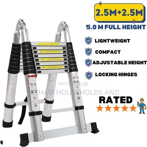 2.2m +2.2. (4.4M) Double Telescopic Aluminium Ladder