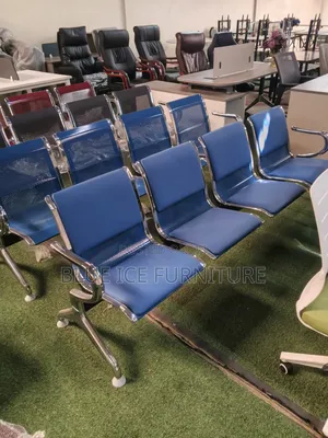 Blue Office Waiting Bench Chair