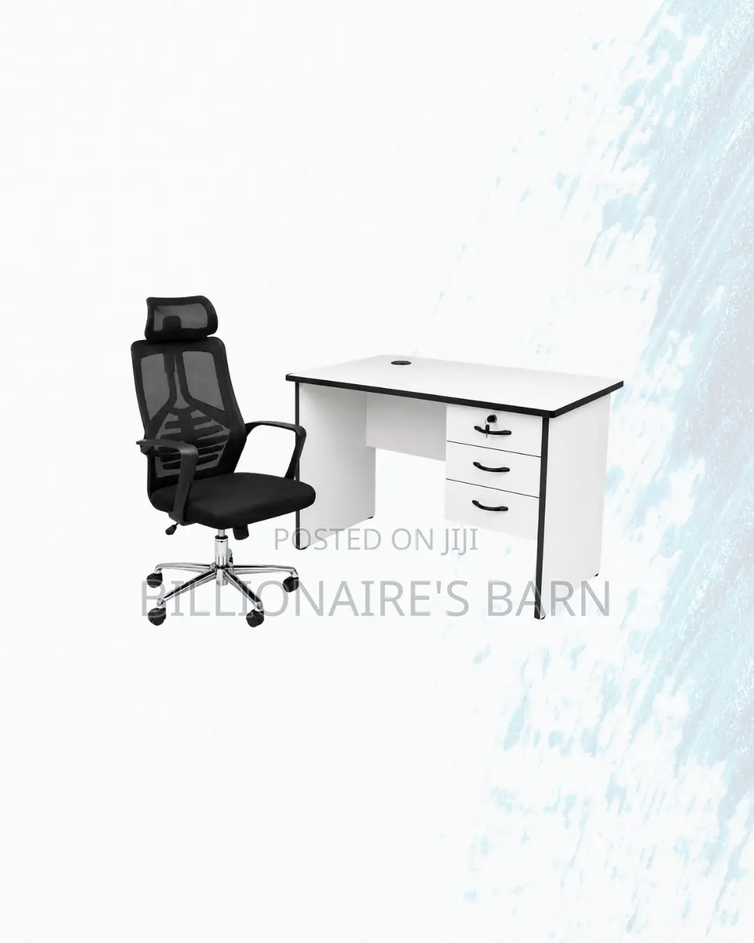 Practical 1m Desk and High-Back Ergonomic Mesh Chair for Focused Tasks