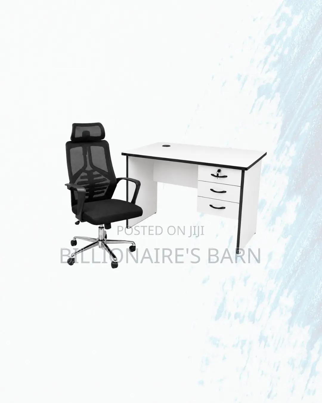 Practical 1m Desk and High-Back Ergonomic Mesh Chair for Focused Tasks
