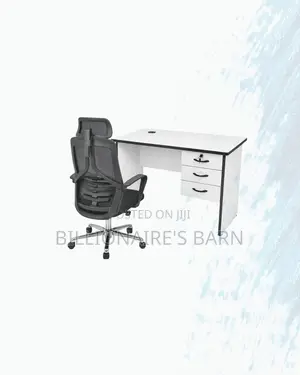 Practical 1m Desk and High-Back Ergonomic Mesh Chair for Focused Tasks