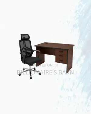 Practical 1m Desk and High-Back Ergonomic Mesh Chair for Daily Work