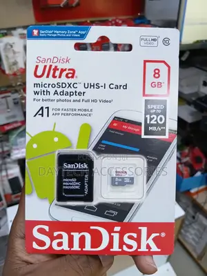 This Is an 8GB SanDisk Ultra microSDHC UHS-I Card Class 10.