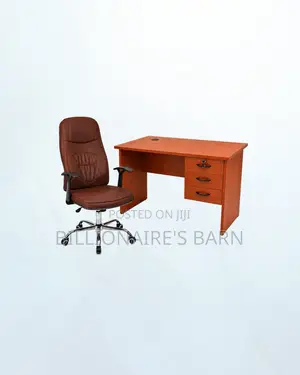 Practical 1m Desk and Executive Leather Chair for Productive Setups