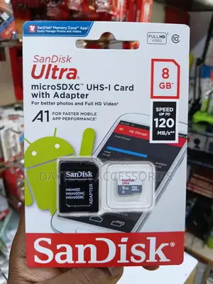 SanDisk Ultra 8 GB microSDHC Memory Card Plus SD Adapter.