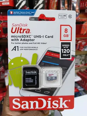 SanDisk Ultra 8 GB microSDHC Memory Card Plus SD Adapter.