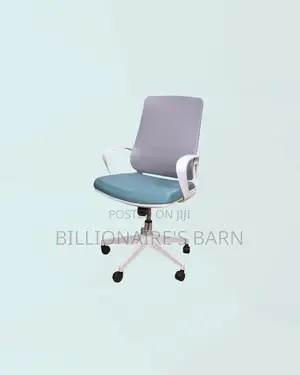 Practical White Mid Back Mesh Office Chair for Task Based Productivity