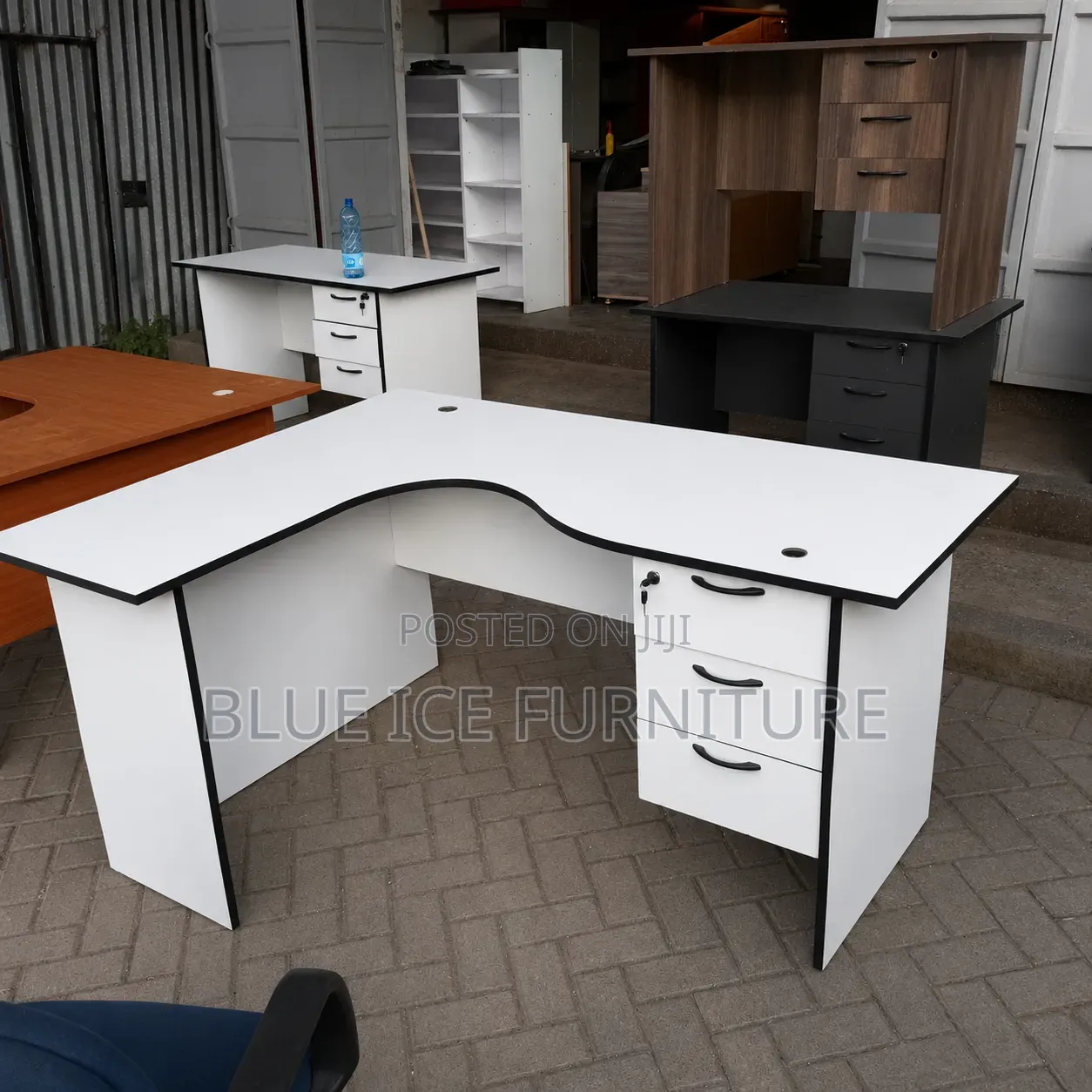 Executive Lshape Office Desk With 3 Drawers