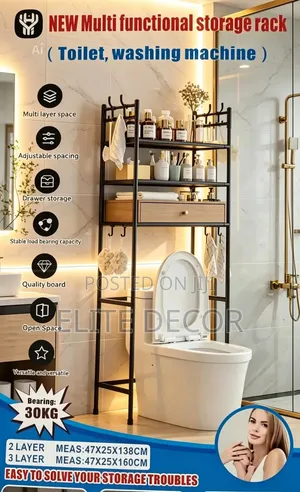 3-Layer Toilet Rack Organizer 47×25×160cm – Bathroom Storage Shelf