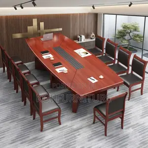 Boardroom Table; 3000MM Executive Mahogany Boardroom Staff Table