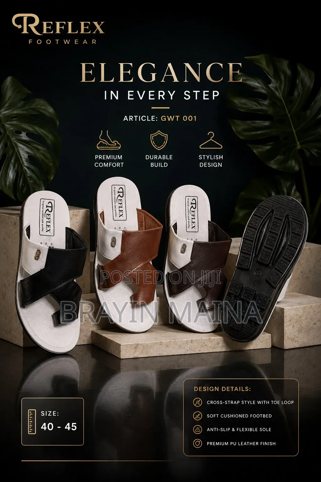 Men Leather Open Shoe