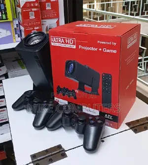 Wireless Mini Projector With Dual Game Controllers