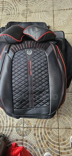 Pure Leather Seatcover 7 Seater Black Red