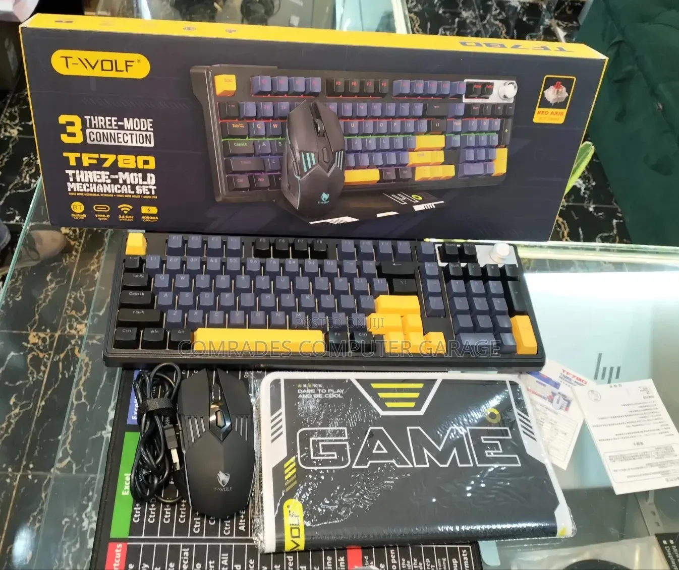 T-Wolf TF780 3-Mode Mechanical Gaming Combo in Black