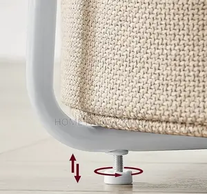 Side Table: Bamboo Top Nightstand With Fabric Basket for Essentials