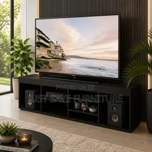 Modern 5FT Black TV Stand Entertainment Unit