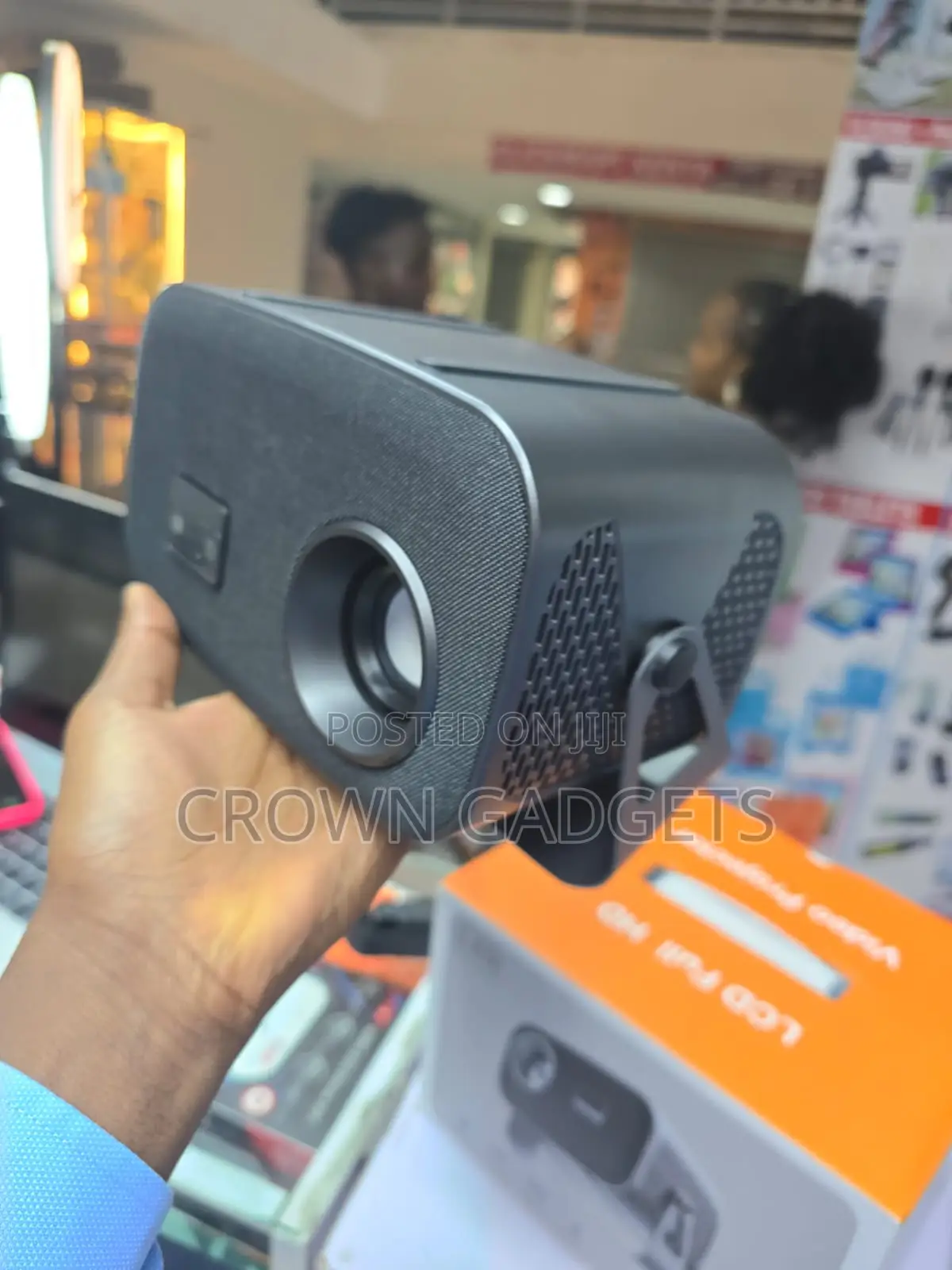 Wireless Projector With WiFi Bluetooth Rotating Stand