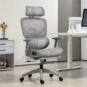 Office Chairs; White Orthopedic Executive Chair With Footrest
