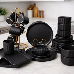 32pc Matte Sand Touch European Porcelain Dinner Set