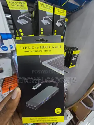 Type-C to HDMI Adapter 5 in 1 USB Hub With PD Charging