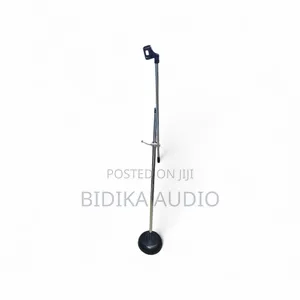 Chrome Straight Microphone Stand With Heavy Round Base