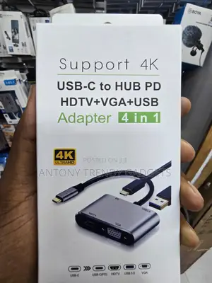 USB-C 4 in 1 Hub HDMI VGA USB 3.0 PD Adapter