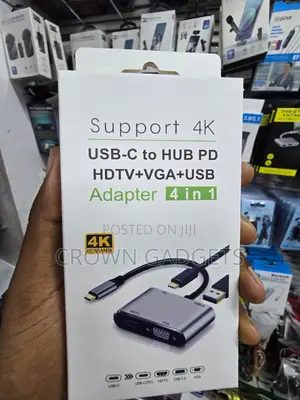 USB-C Multiport Adapter With Hdmi Vga USB Pd Port