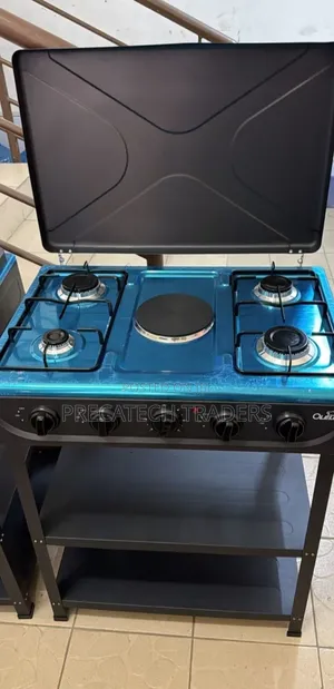 Olelon 4 Gas + 1 Electric Standing Cooker With Storage Rack