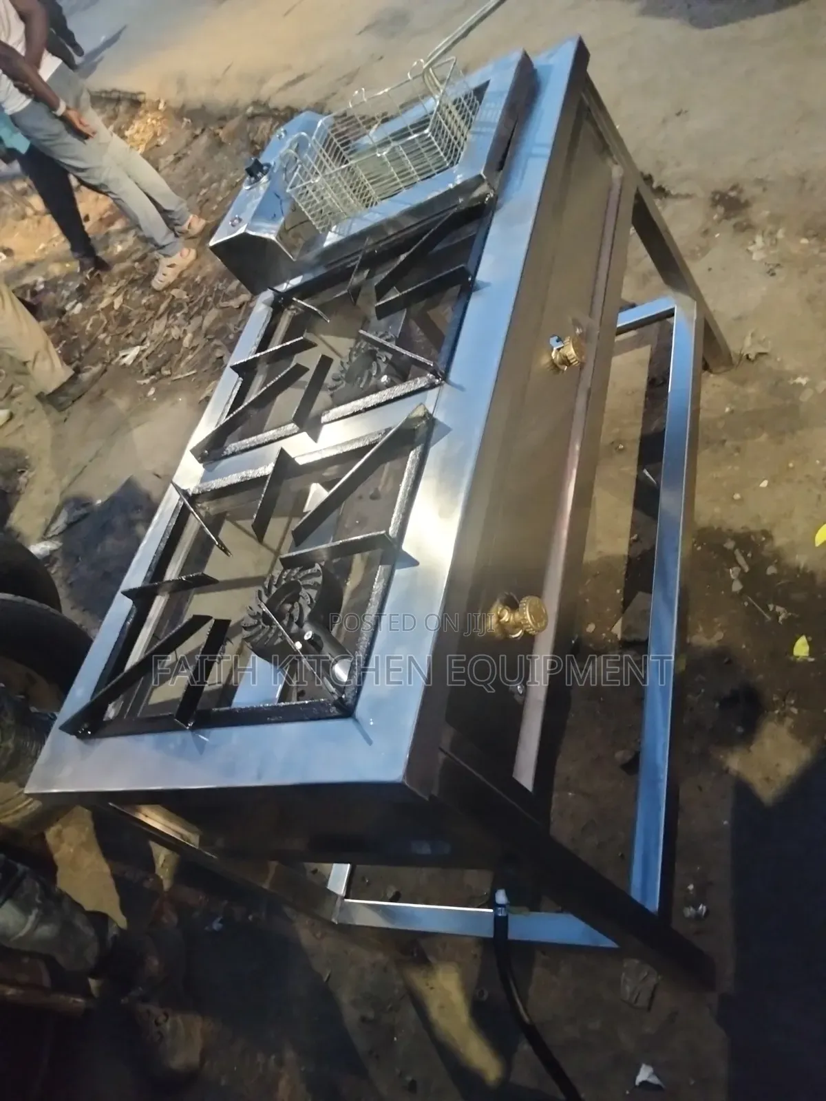 Combined Unit Stainless Two Burner