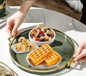 *Decorative Acrylic Tray With Golden Handle_pa