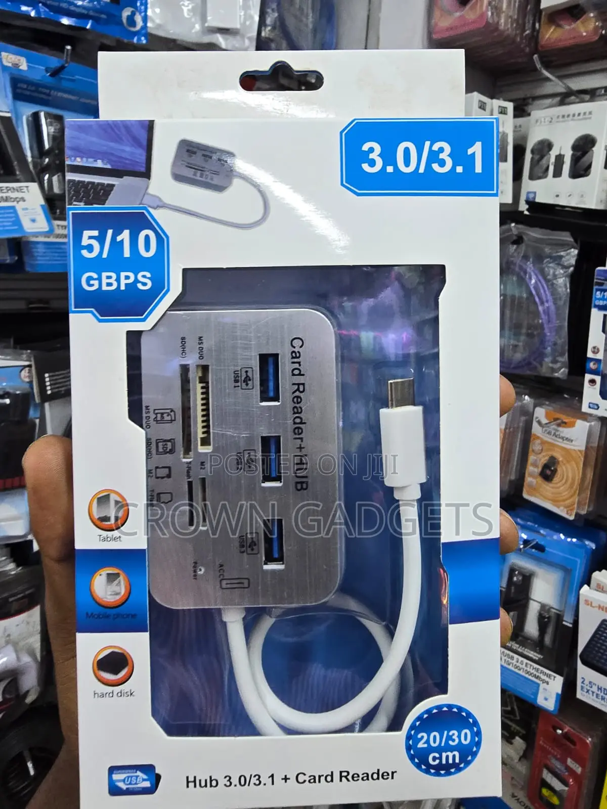 3 Port USB 3.0 Hub With SD TF MS Card Reader 5Gbps