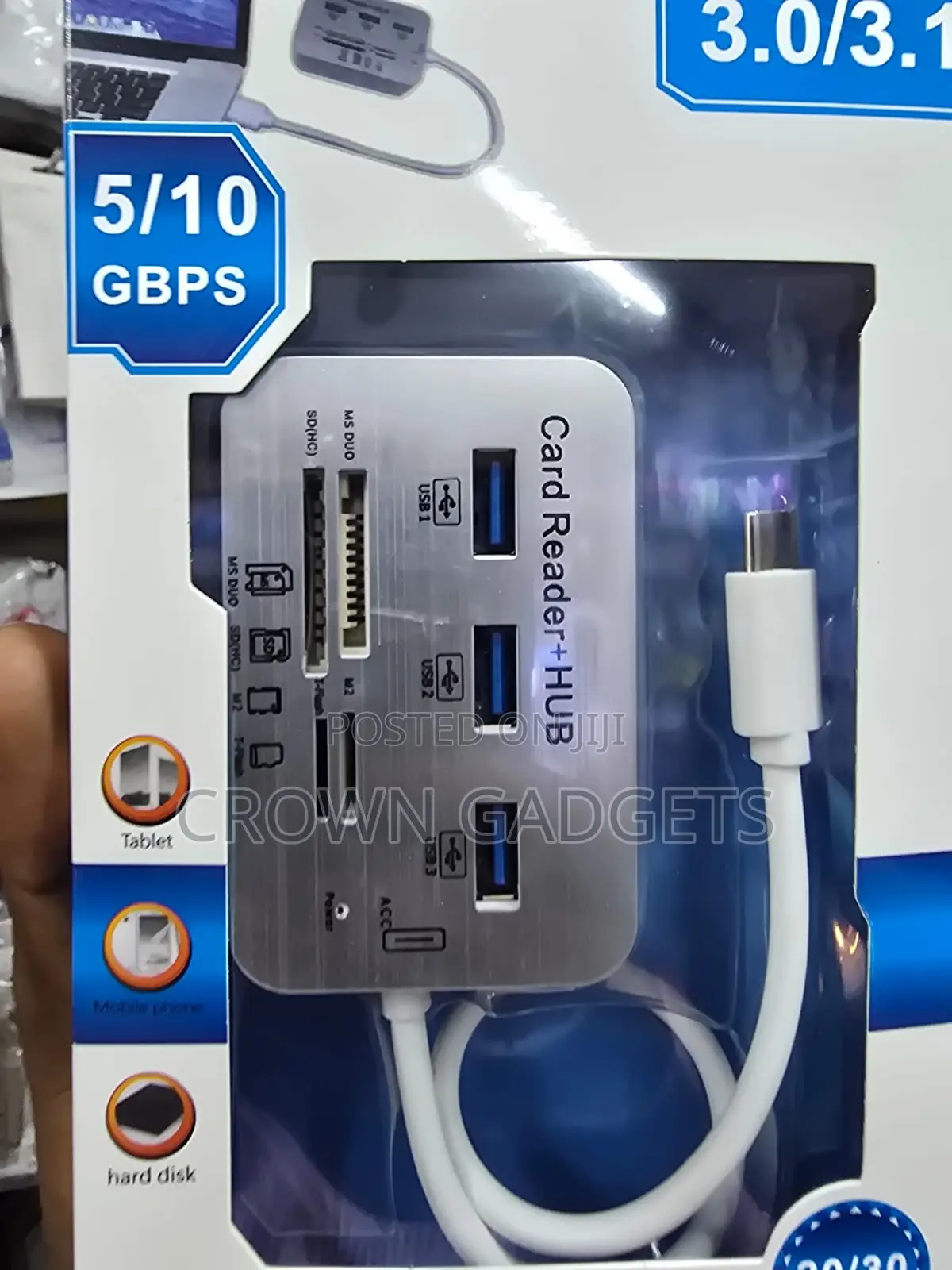 USB 3.1 Hub With 3 USB Ports SD TF Card Reader