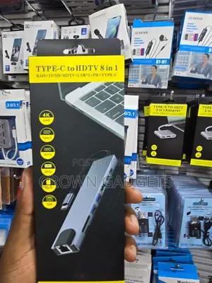Type-C 8 in 1 Hub With HDMI Ethernet USB Card Reader